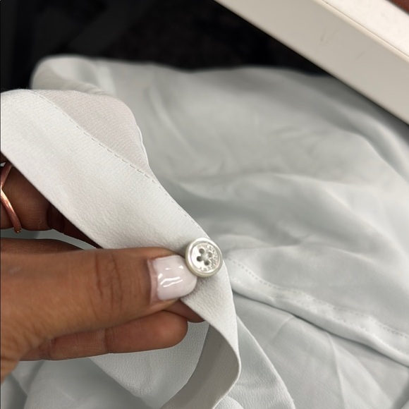 EQUIPMENT FEMME blouse faded light blue green size Large - Picture 4 of 8